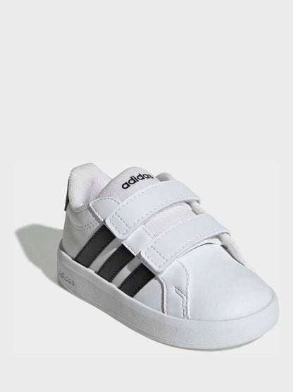 adidas White/Black Grand Court 3.0 Infant Trainers image 3