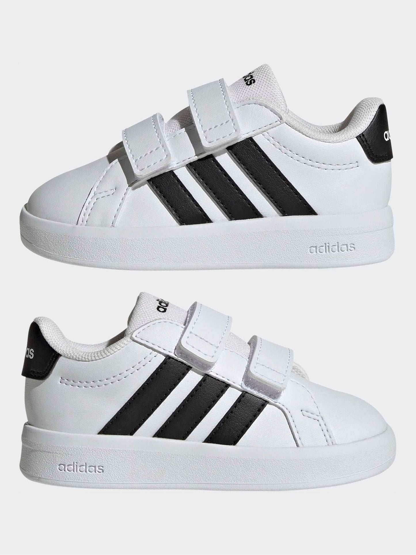 adidas White/Black Grand Court 3.0 Infant Trainers image 5