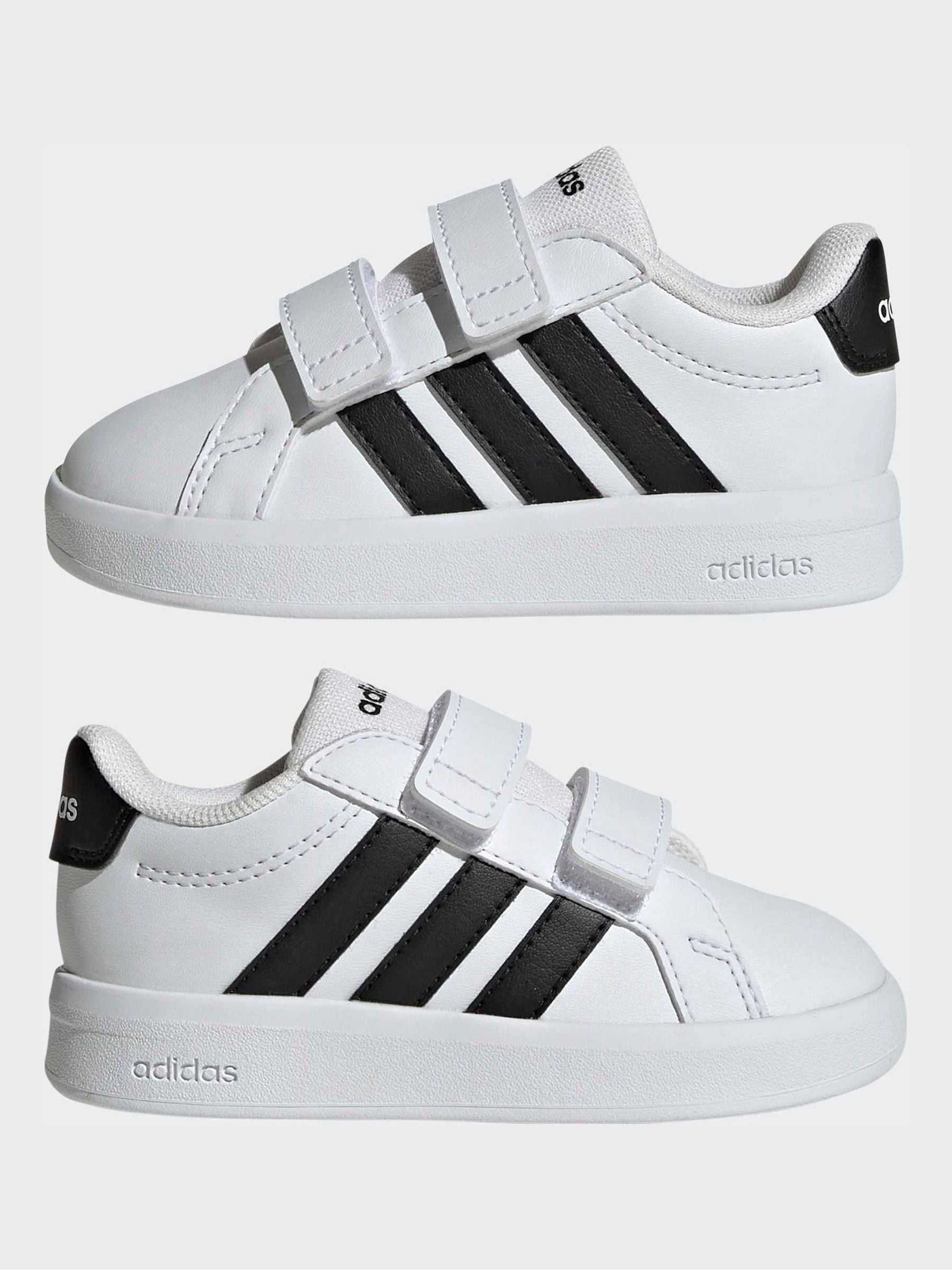 adidas White/Black Grand Court 3.0 Infant Trainers image 5
