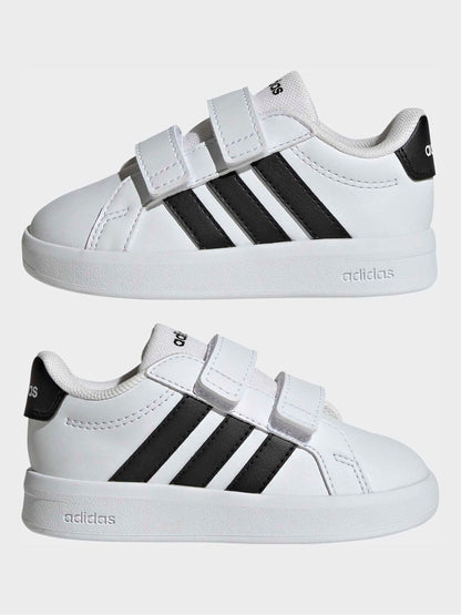 adidas White/Black Grand Court 3.0 Infant Trainers image 5