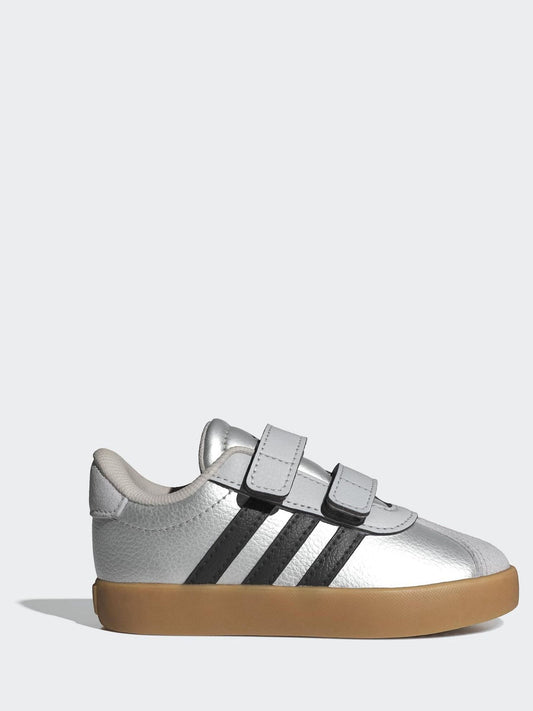 adidas Grey VL Court 3.0 Hook and Loop Infant Trainers image 1