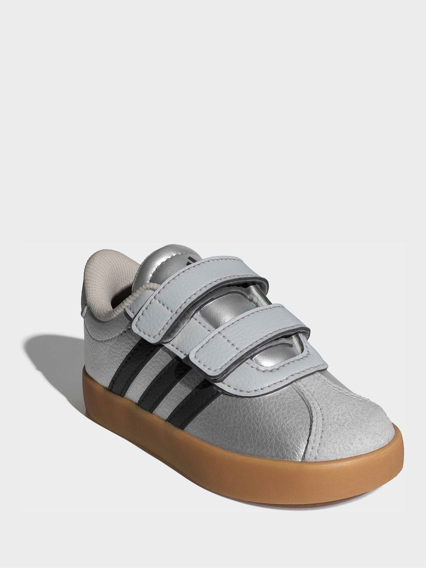 adidas Grey VL Court 3.0 Hook and Loop Infant Trainers image 3
