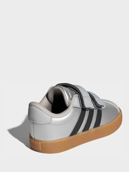 adidas Grey VL Court 3.0 Hook and Loop Infant Trainers image 4