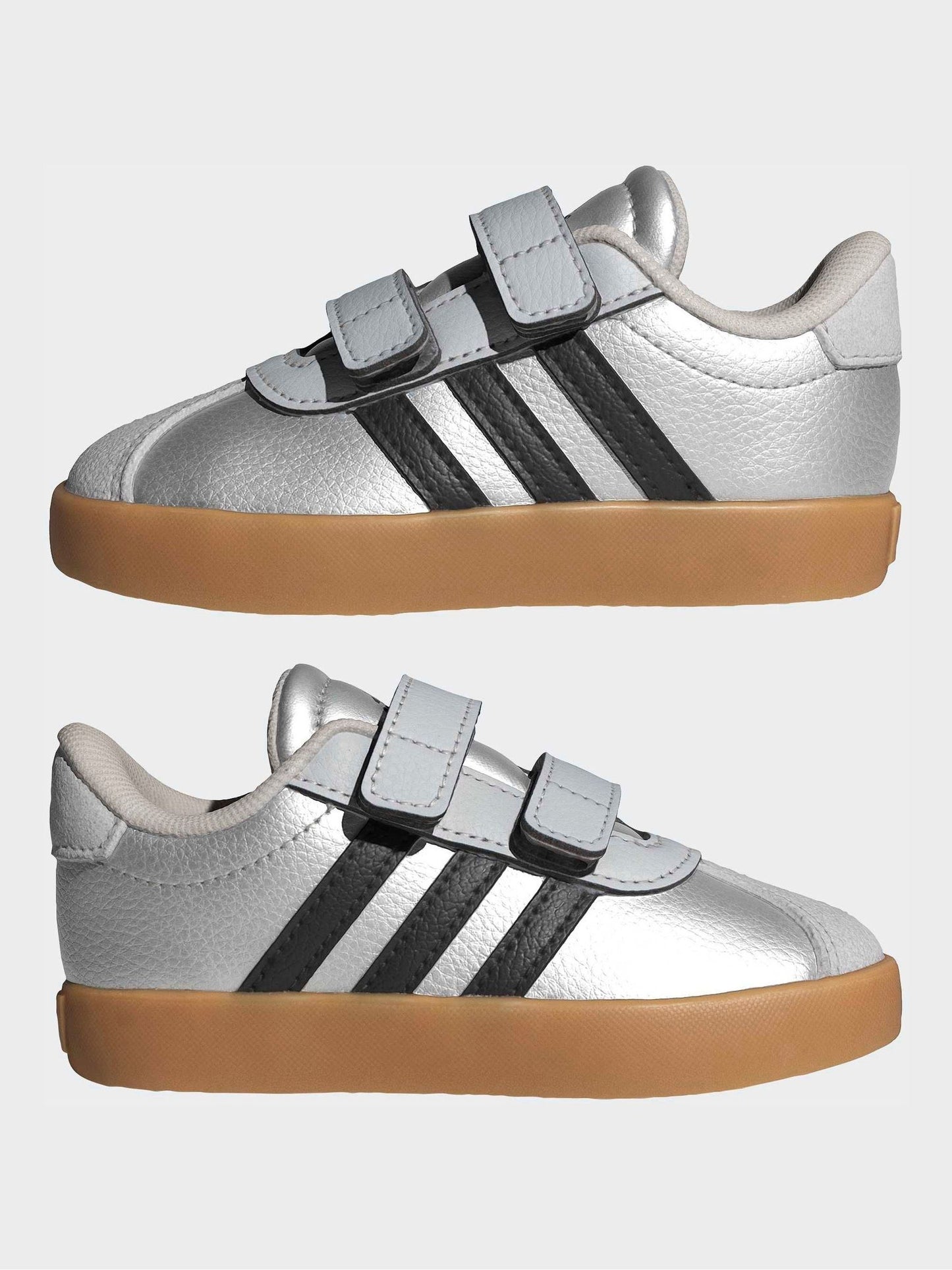 adidas Grey VL Court 3.0 Hook and Loop Infant Trainers image 5