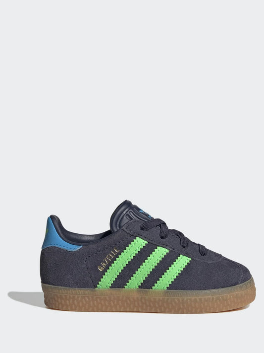 adidas Originals Navy Blue Gazelle Comfort Closure Elastic Laces Infant Trainers image 1