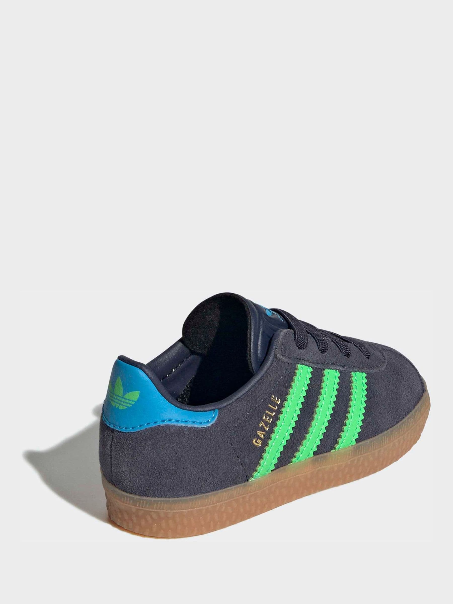 adidas Originals Navy Blue Gazelle Comfort Closure Elastic Laces Infant Trainers image 6