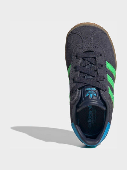 adidas Originals Navy Blue Gazelle Comfort Closure Elastic Laces Infant Trainers image 7