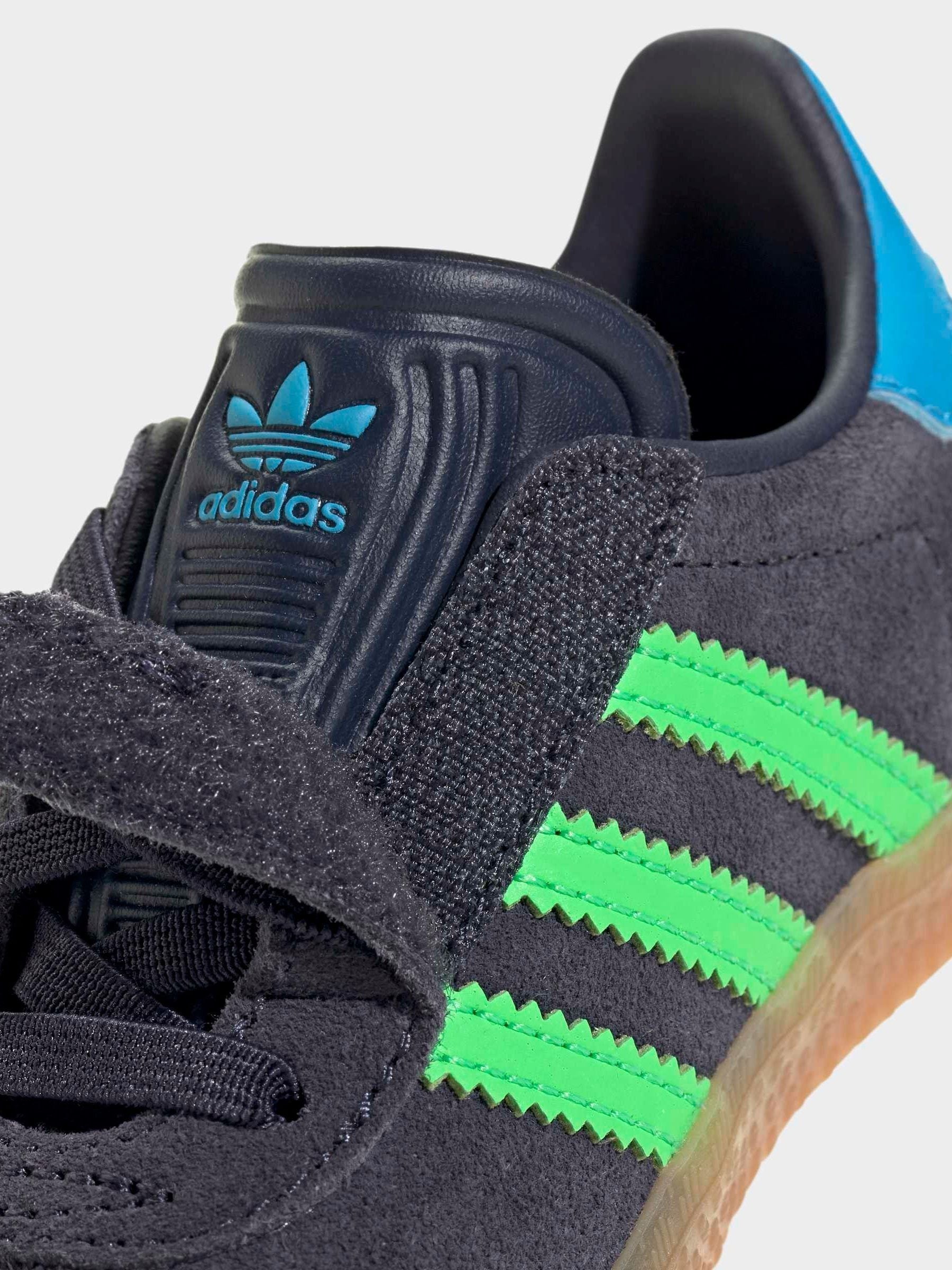 adidas Originals Navy Blue Gazelle Comfort Closure Elastic Laces Infant Trainers image 10