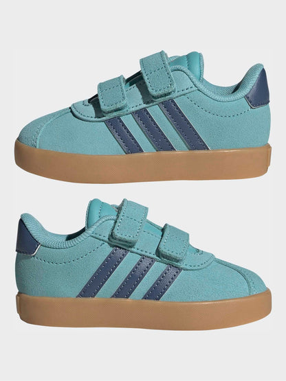 adidas Teal VL Court 3.0 Hook and Loop Infant Trainers image 5