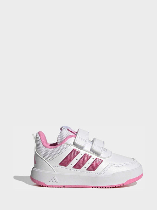 adidas White/Pink Hook and Loop Tensaur Sport 3.0 Infant Trainers image 1