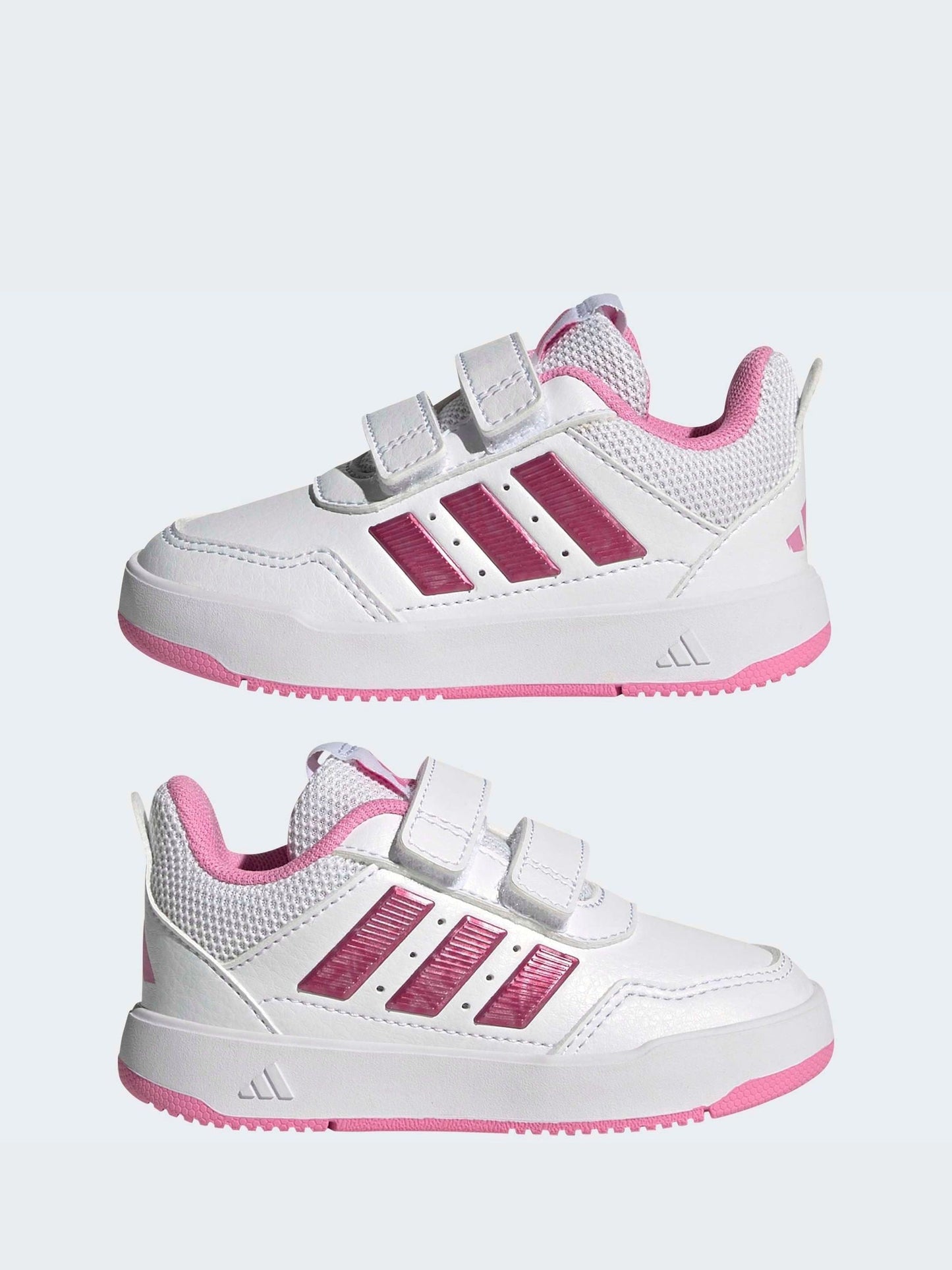 adidas White/Pink Hook and Loop Tensaur Sport 3.0 Infant Trainers image 7