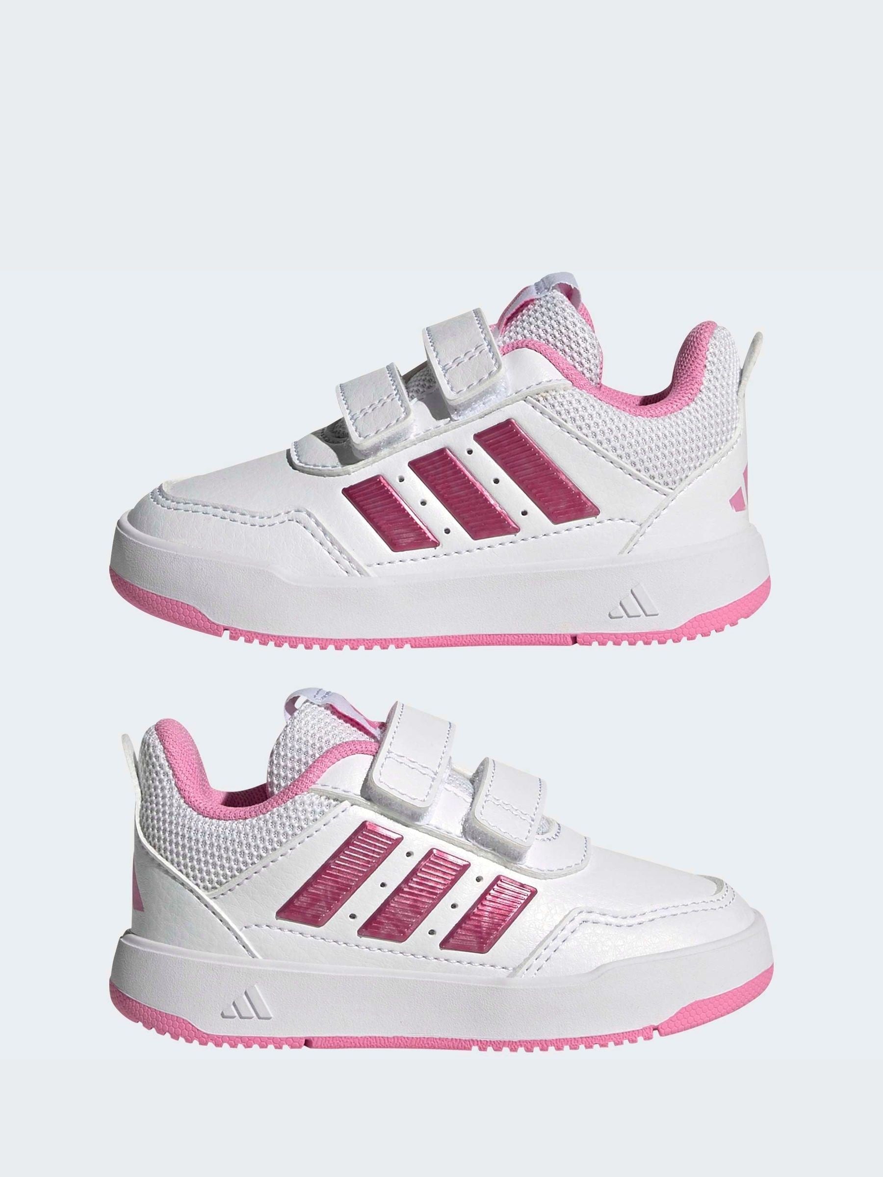 adidas White/Pink Hook and Loop Tensaur Sport 3.0 Infant Trainers image 7