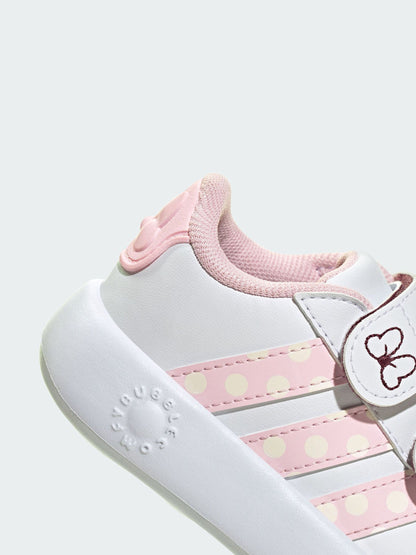 adidas White Disney Minnie Mouse Grand Kids Court Trainers image 4