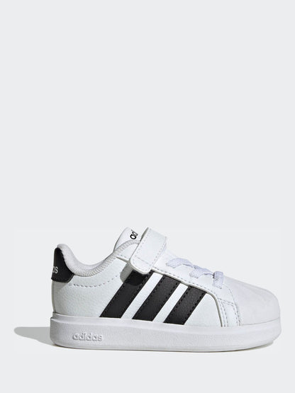 adidas White Street Talk Elastic Lace Infant Trainers image 1