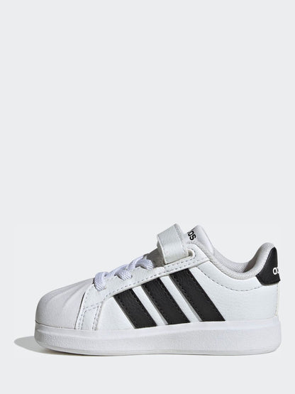 adidas White Street Talk Elastic Lace Infant Trainers image 2