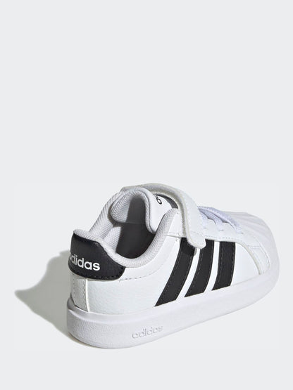adidas White Street Talk Elastic Lace Infant Trainers image 4