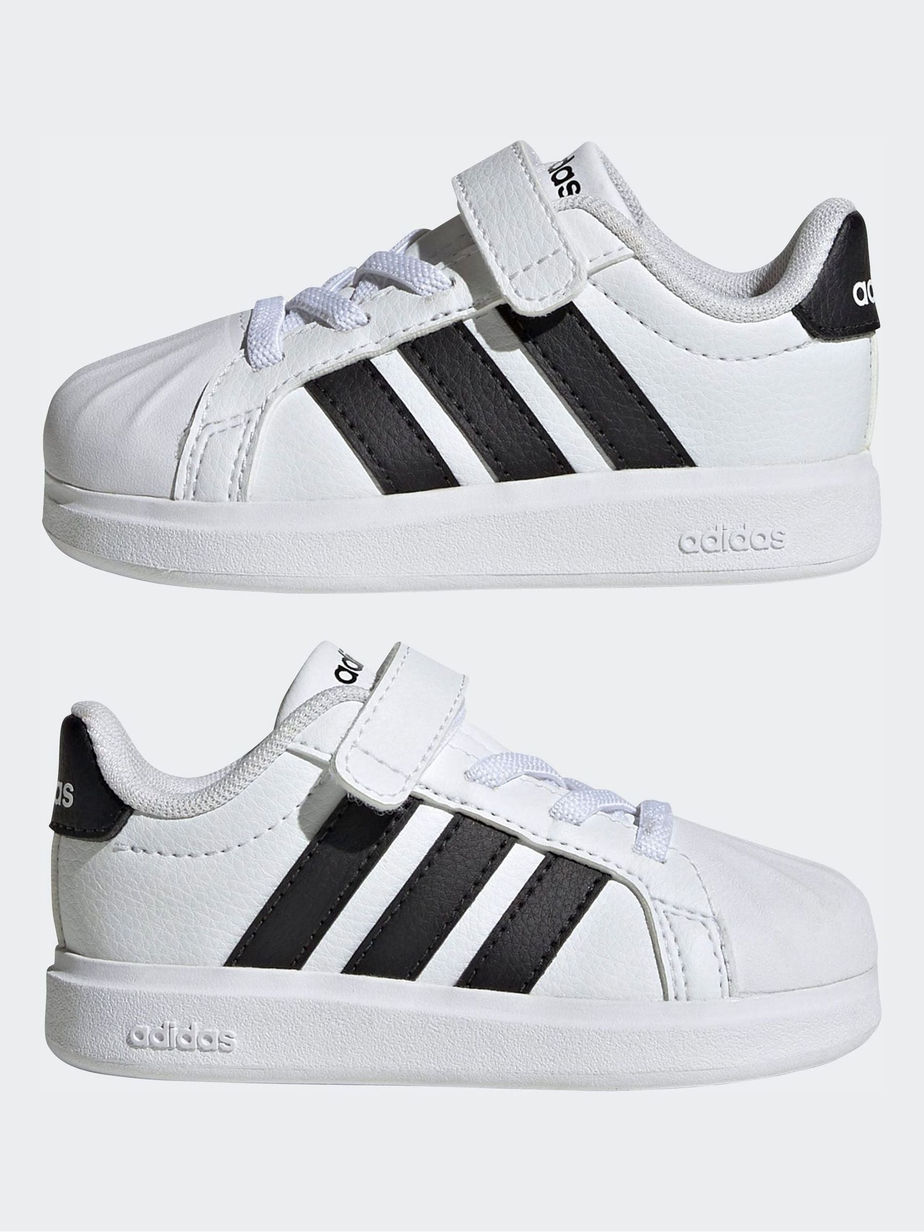 adidas White Street Talk Elastic Lace Infant Trainers image 5