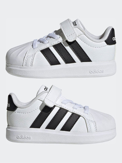 adidas White Street Talk Elastic Lace Infant Trainers image 5