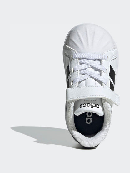 adidas White Street Talk Elastic Lace Infant Trainers image 6