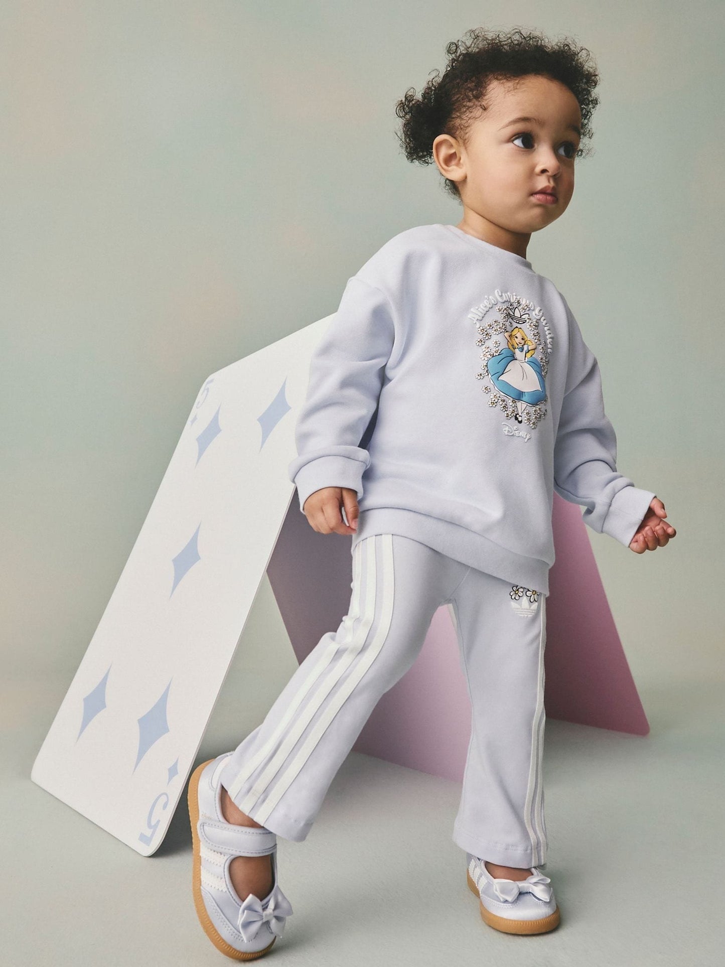 adidas Originals Blue Disney Alice in Wonderland Sweatshirt and Flare Leggings Infant Set image 1
