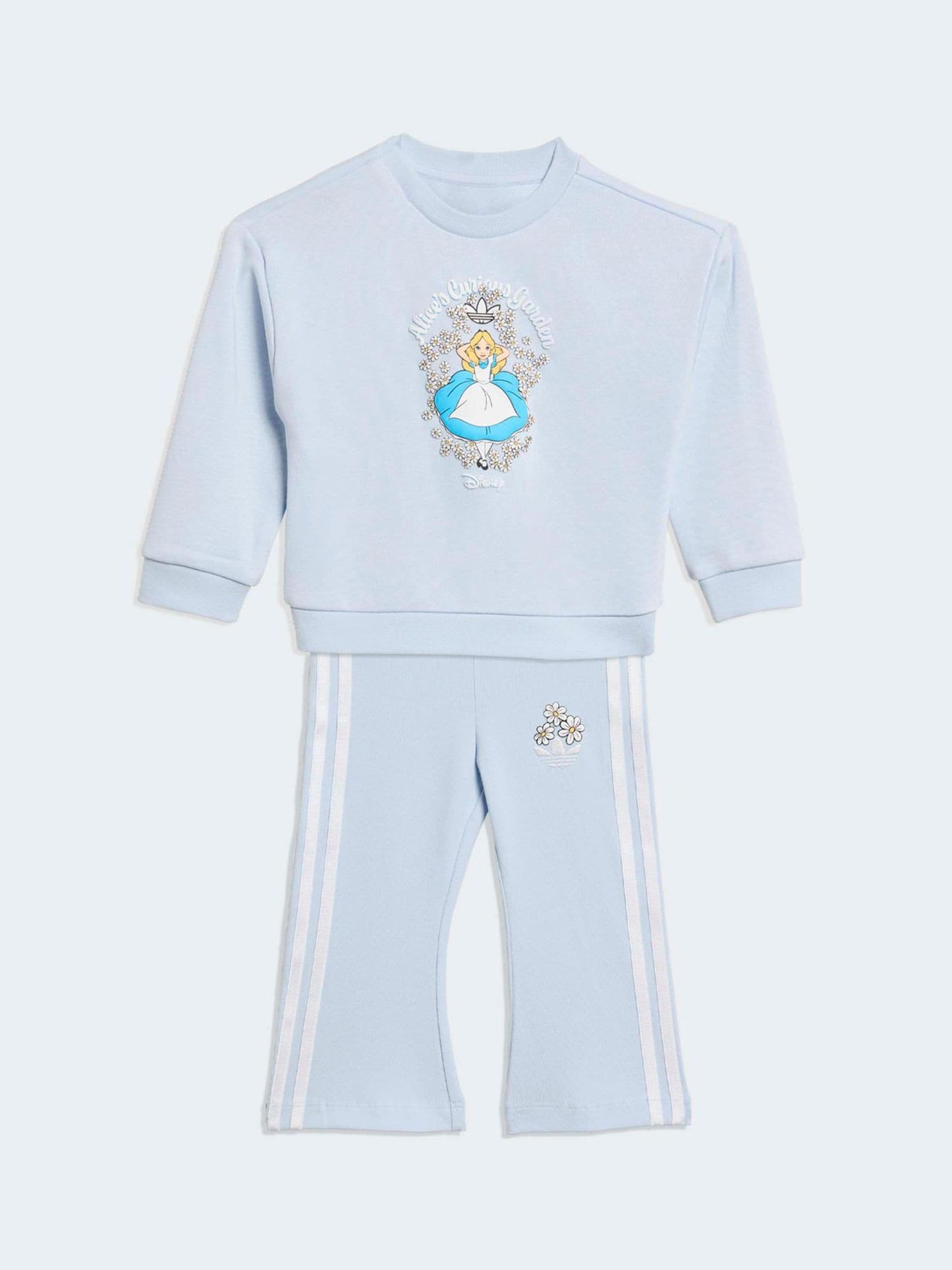 adidas Originals Blue Disney Alice in Wonderland Sweatshirt and Flare Leggings Infant Set image 2
