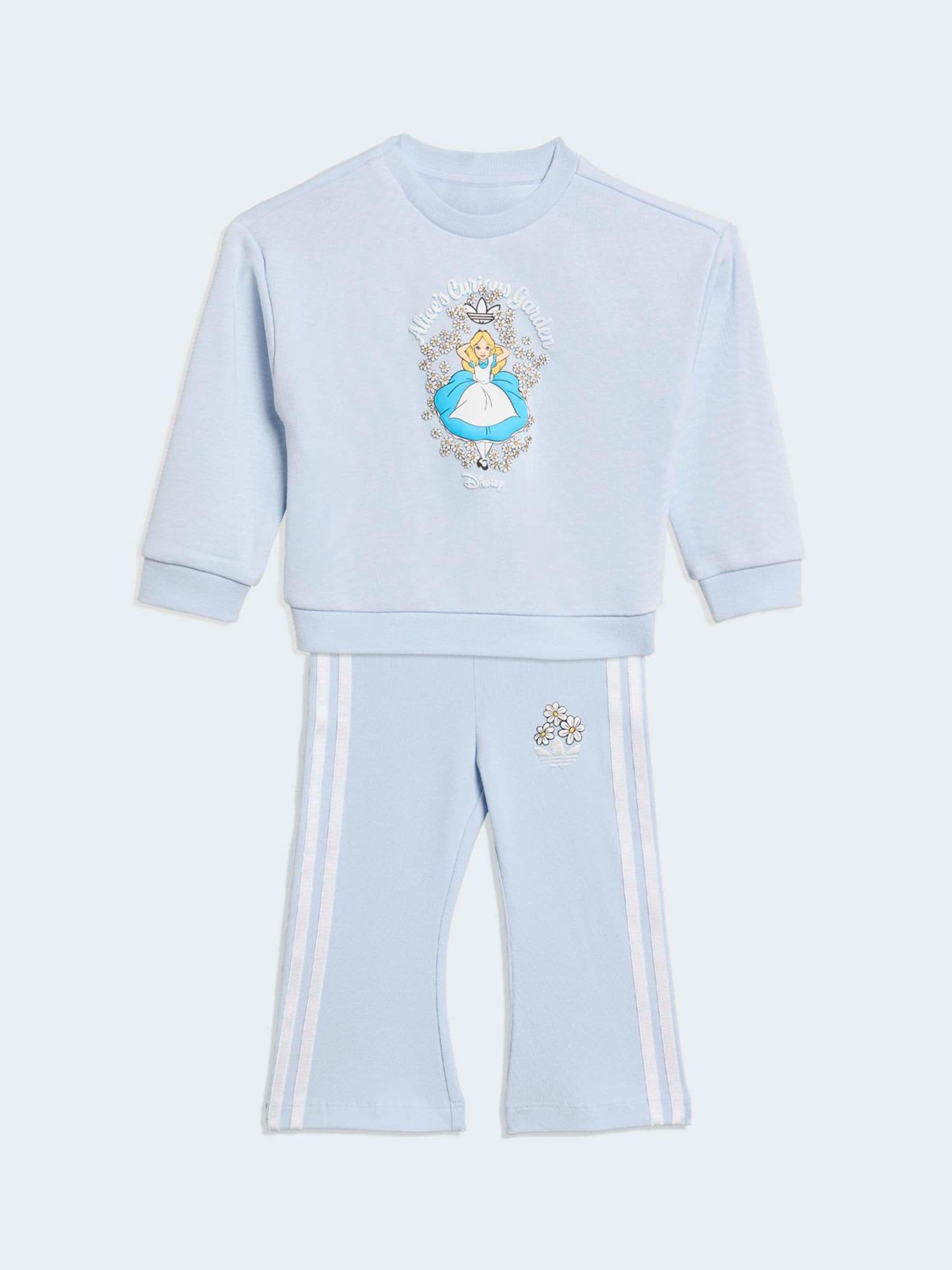adidas Originals Blue Disney Alice in Wonderland Sweatshirt and Flare Leggings Infant Set image 2