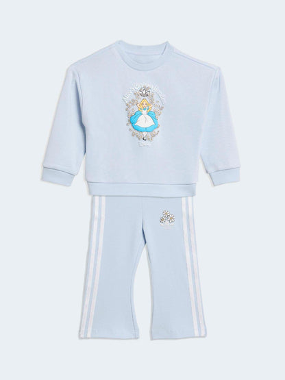 adidas Originals Blue Disney Alice in Wonderland Sweatshirt and Flare Leggings Infant Set image 2