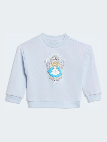 adidas Originals Blue Disney Alice in Wonderland Sweatshirt and Flare Leggings Infant Set image 3