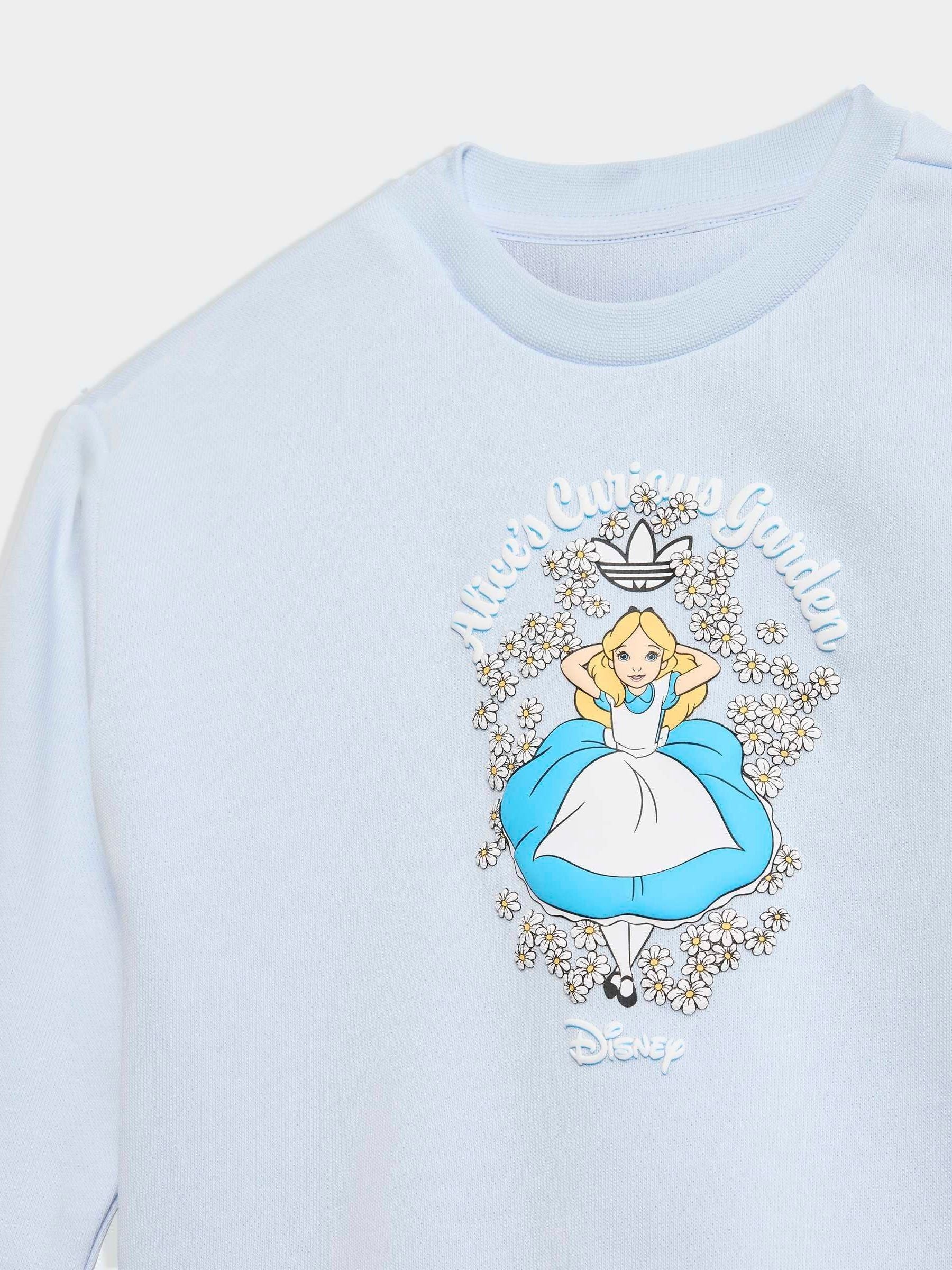 adidas Originals Blue Disney Alice in Wonderland Sweatshirt and Flare Leggings Infant Set image 6