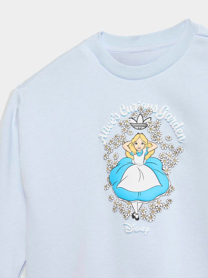 adidas Originals Blue Disney Alice in Wonderland Sweatshirt and Flare Leggings Infant Set image 6