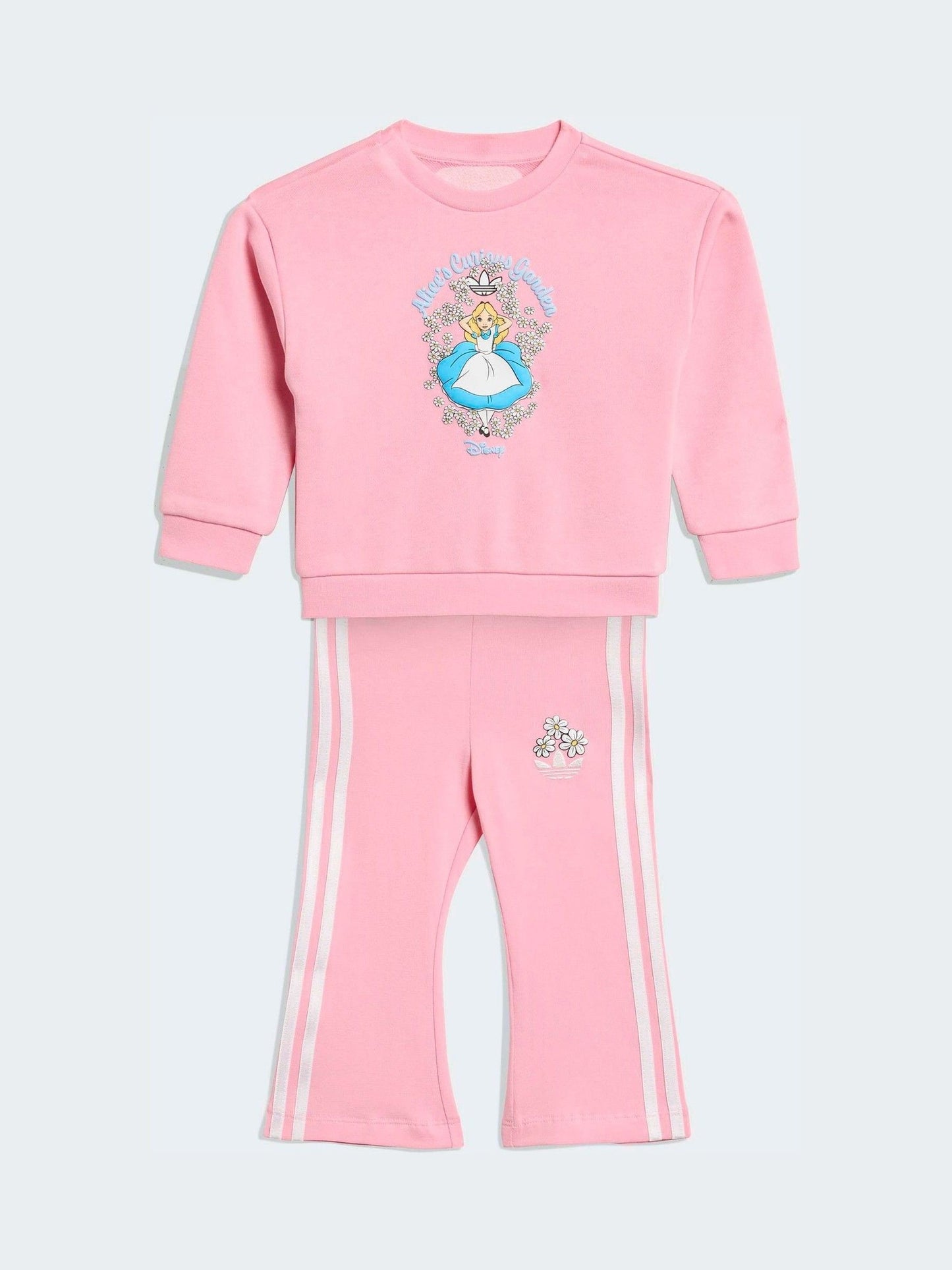 adidas Originals Pink Disney Alice in Wonderland Sweatshirt and Flare Leggings Infant Set image 1