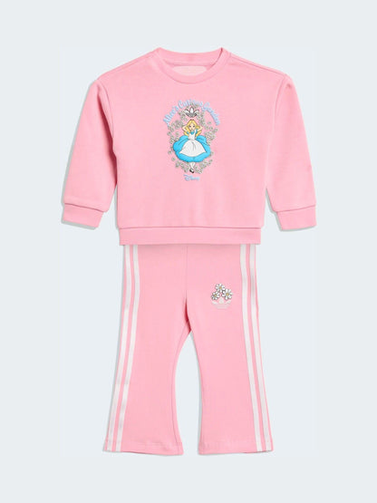adidas Originals Pink Disney Alice in Wonderland Sweatshirt and Flare Leggings Infant Set image 1