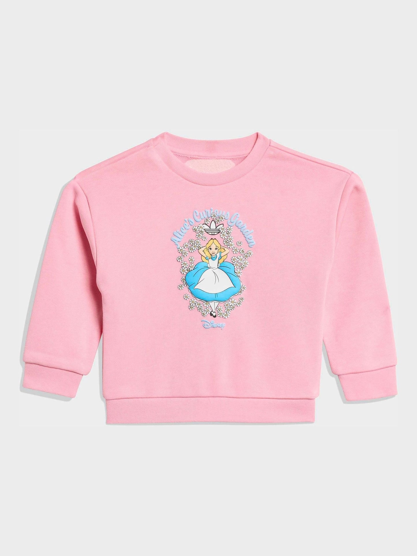 adidas Originals Pink Disney Alice in Wonderland Sweatshirt and Flare Leggings Infant Set image 2