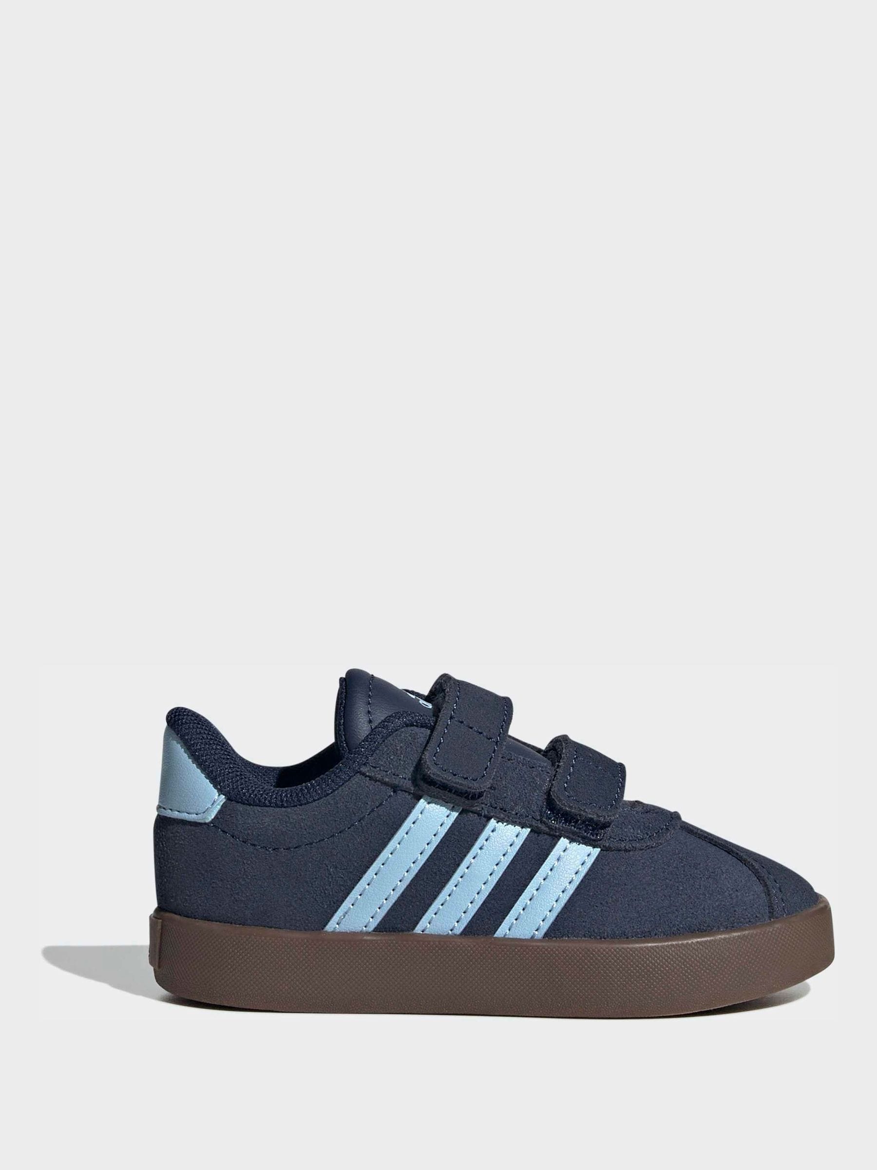 adidas Navy Blue VL Court 3.0 Hook and Loop Infant Trainers image 1