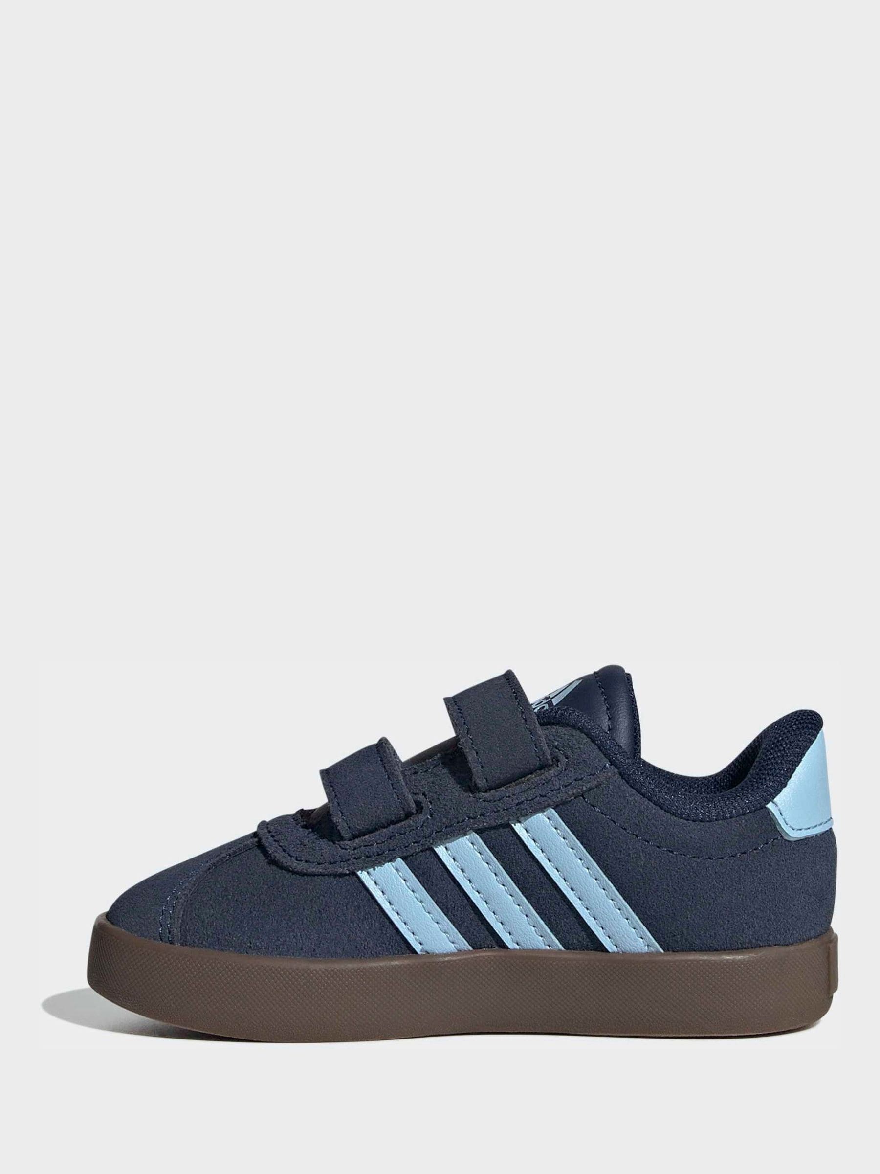 adidas Navy Blue VL Court 3.0 Hook and Loop Infant Trainers image 2