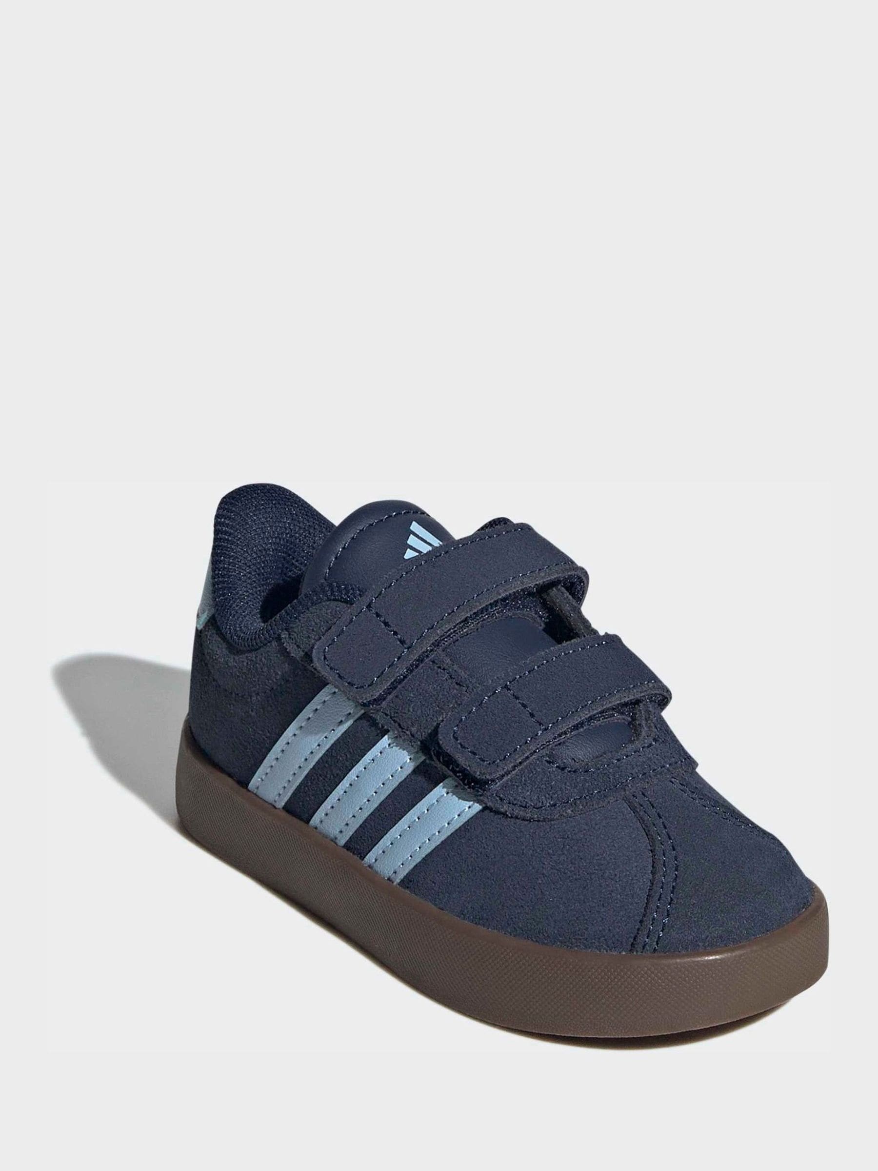 adidas Navy Blue VL Court 3.0 Hook and Loop Infant Trainers image 3