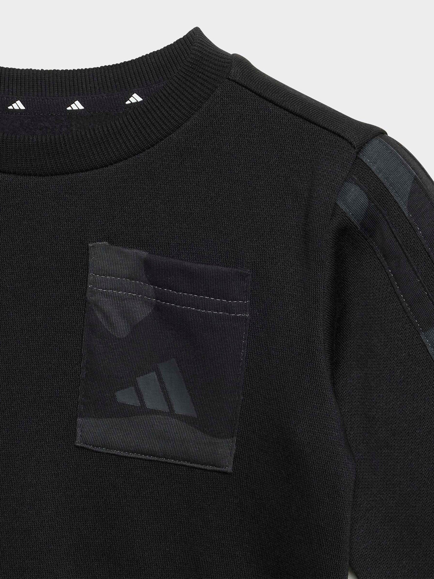 adidas Black Ground Essentials Camo Fleece Infant Kids Sweatshirt & Joggers Set image 5