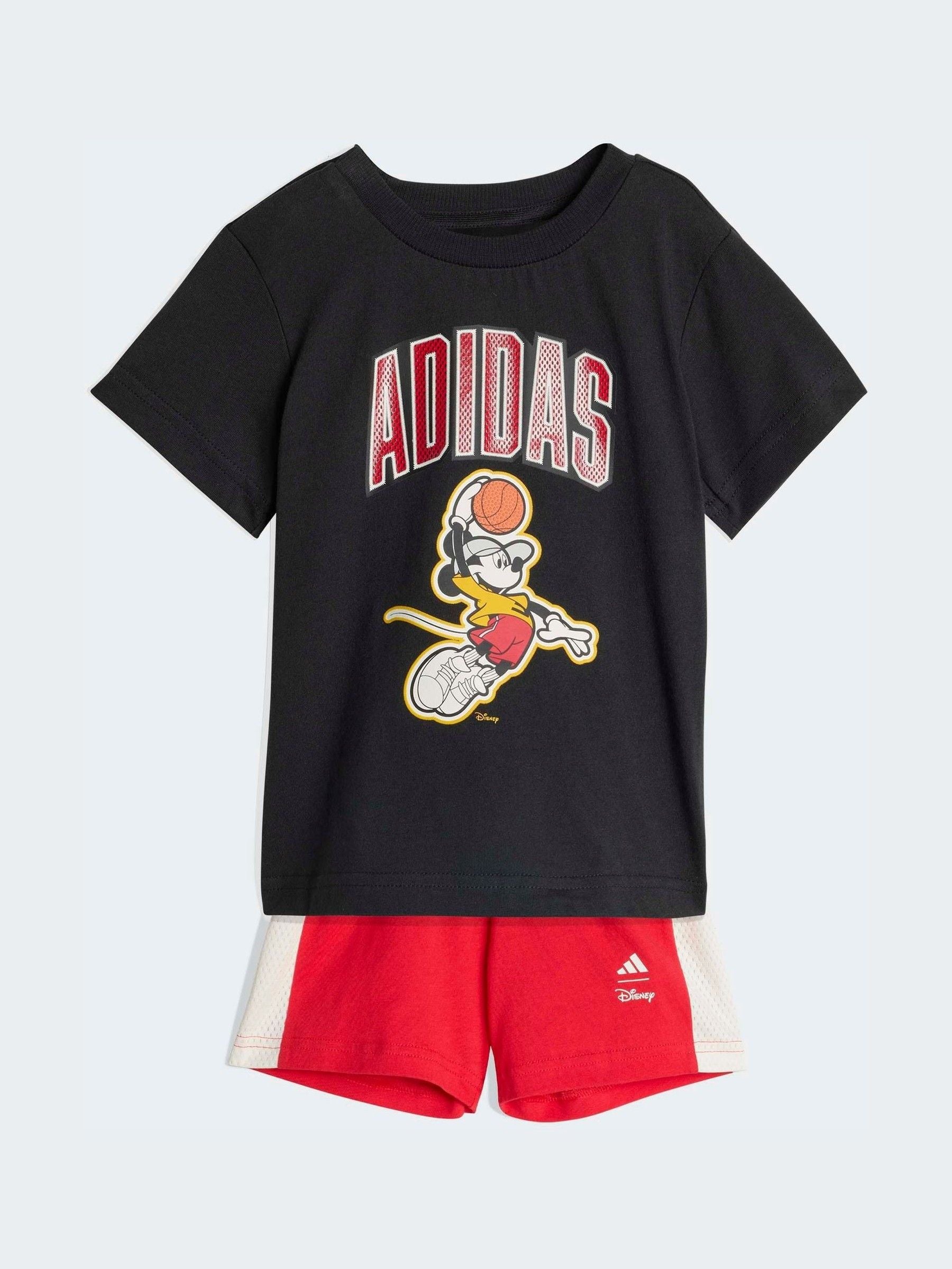 adidas Black Disney Mickey Mouse T-Shirt and Short Infant Set image 1