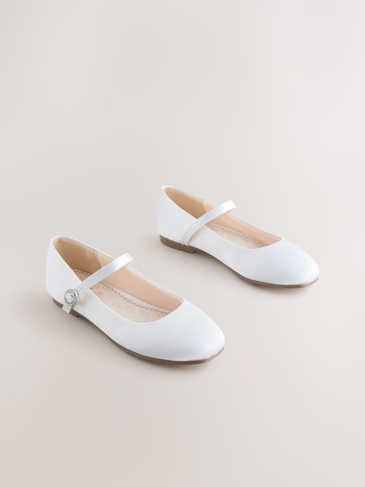 White Stain Resistant Satin Standard Fit (F) Mary Jane Occasion Shoes image 1