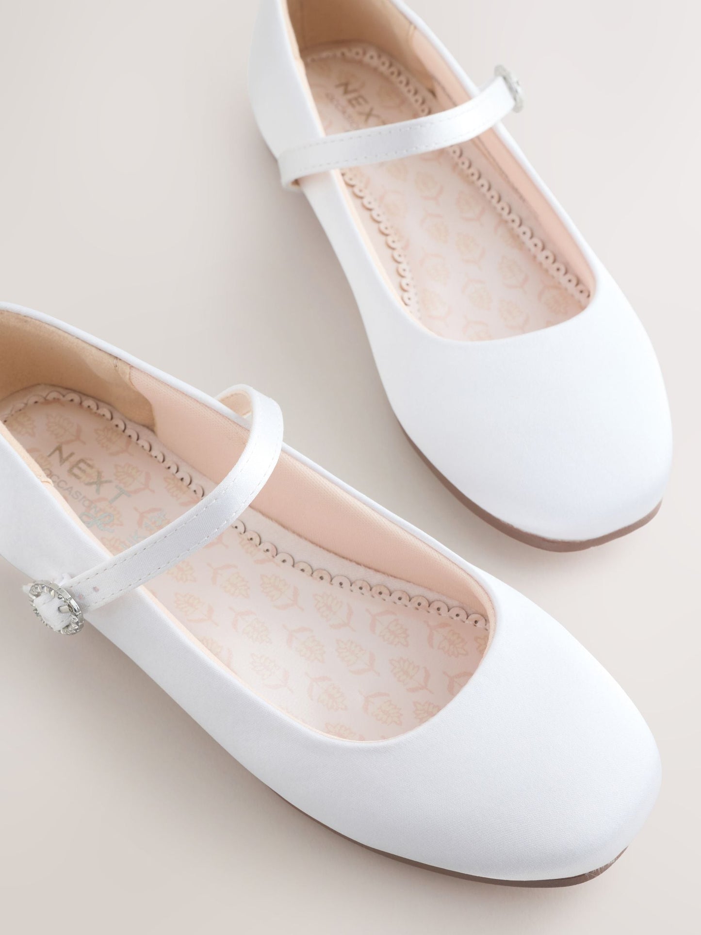 White Stain Resistant Satin Standard Fit (F) Mary Jane Occasion Shoes image 3