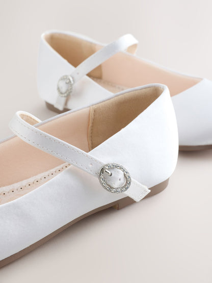 White Stain Resistant Satin Standard Fit (F) Mary Jane Occasion Shoes image 5