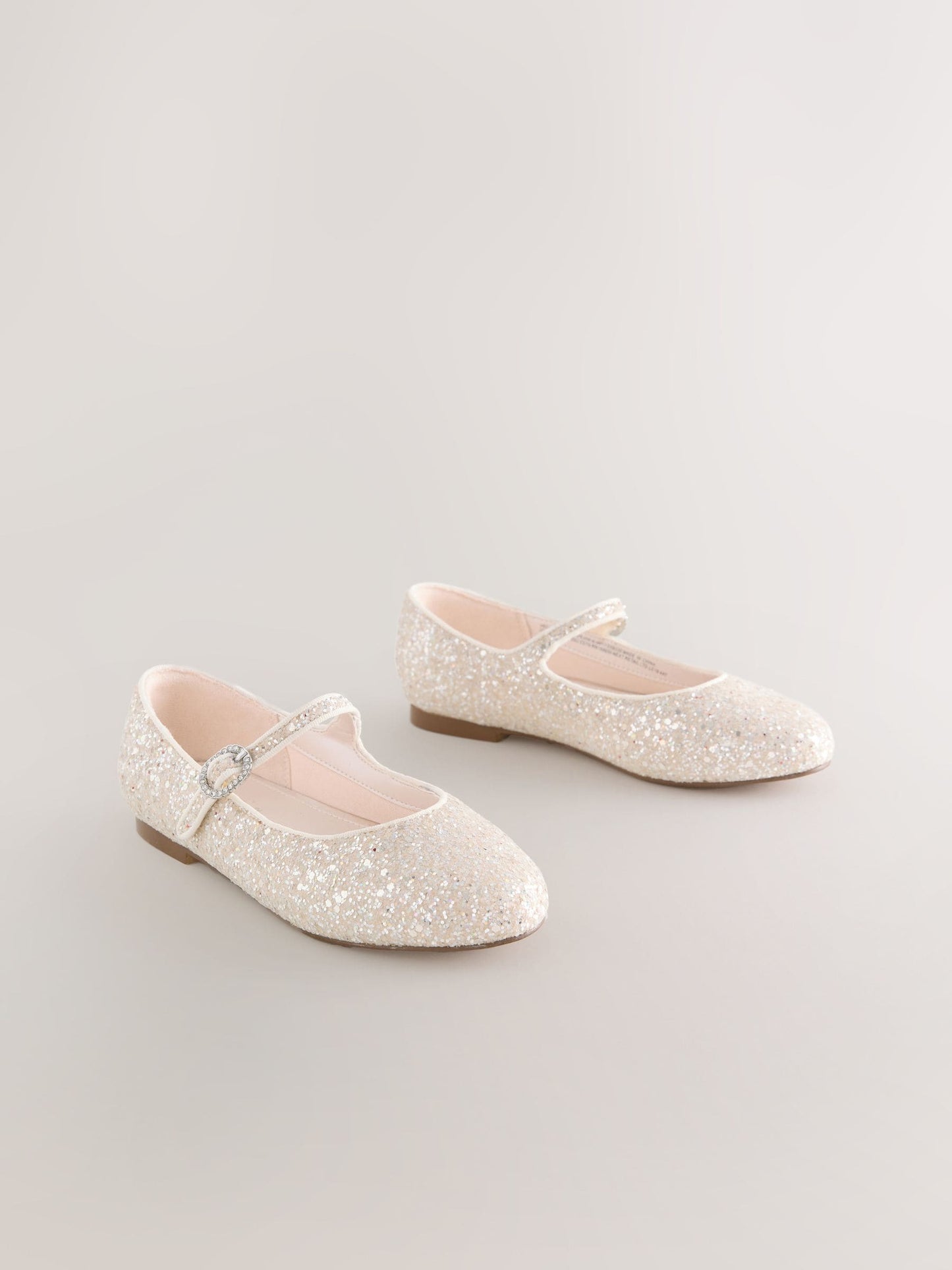 Ivory Glitter Mary Jane Flower Girl Occasion Shoes image 1