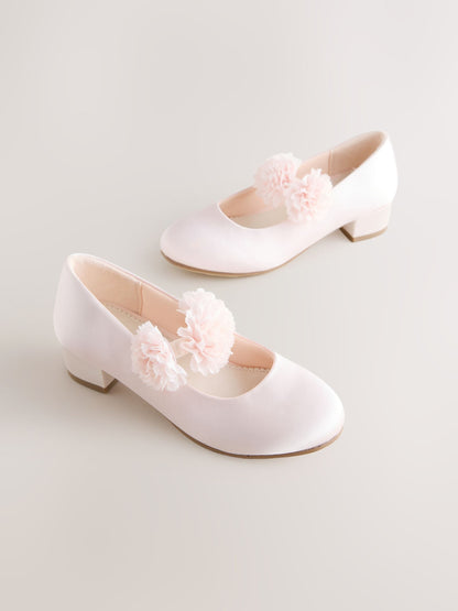 Dsiney Kidz - Pink Stain Resistant Satin Standard Fit (F) Occasion Heeled Corsage Shoes image 1