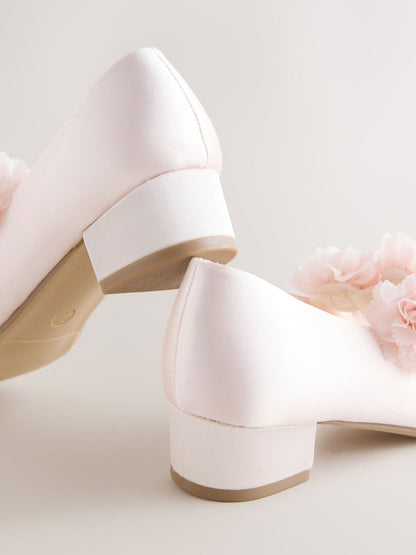Dsiney Kidz - Pink Stain Resistant Satin Standard Fit (F) Occasion Heeled Corsage Shoes image 3