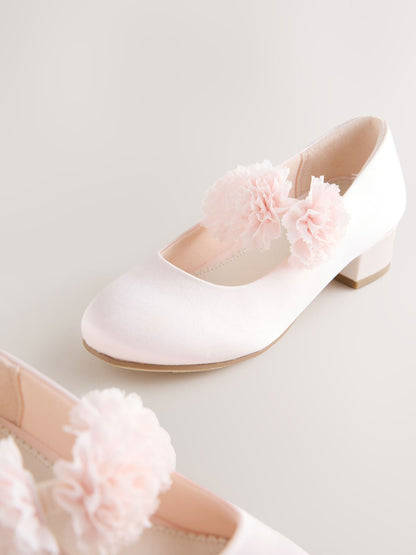 Dsiney Kidz - Pink Stain Resistant Satin Standard Fit (F) Occasion Heeled Corsage Shoes image 4