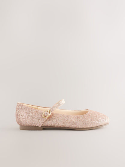Rose Gold Glitter Wide Fit (G) Mary Jane Occasion Shoes image 2