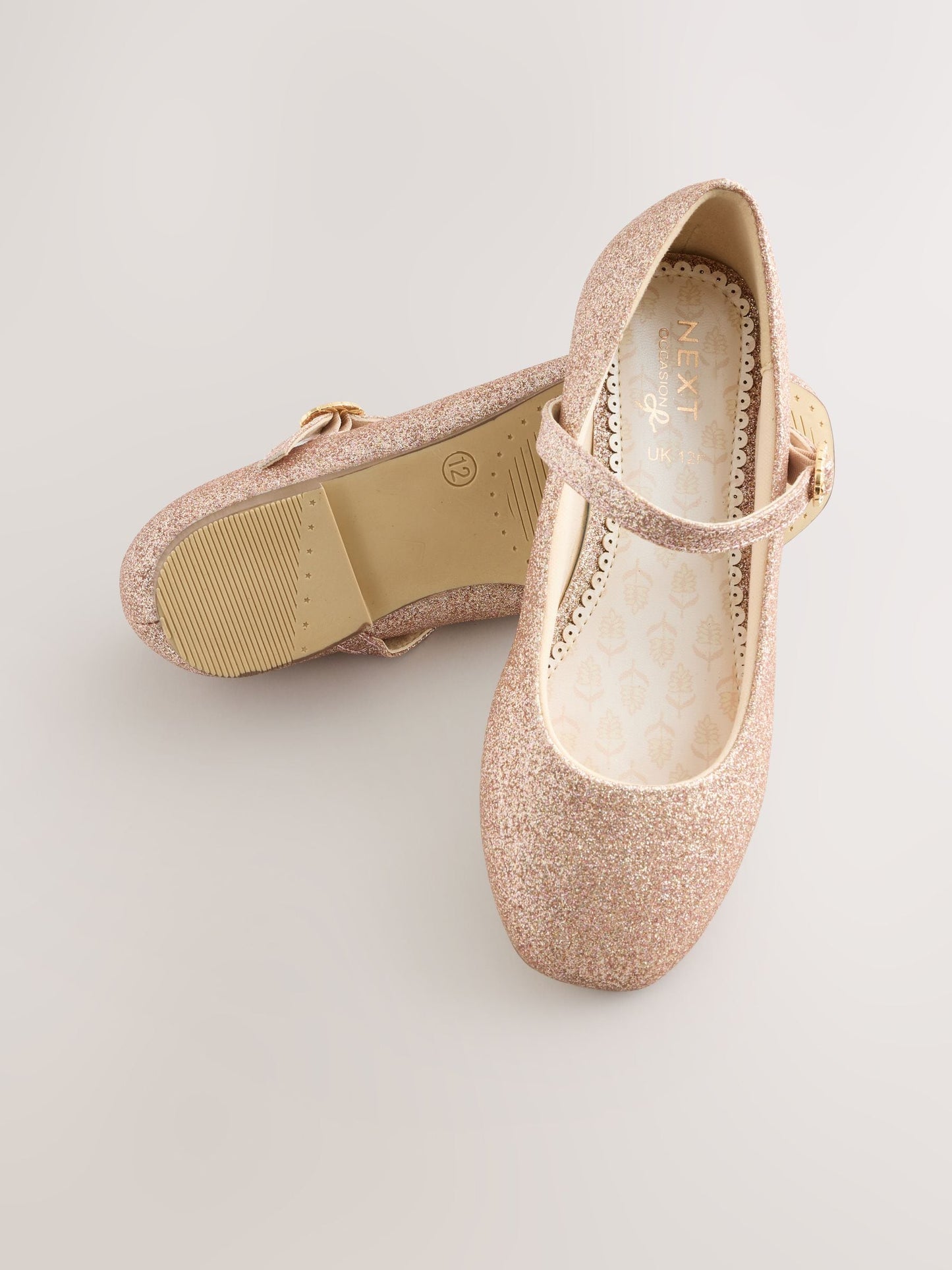 Rose Gold Glitter Wide Fit (G) Mary Jane Occasion Shoes image 3