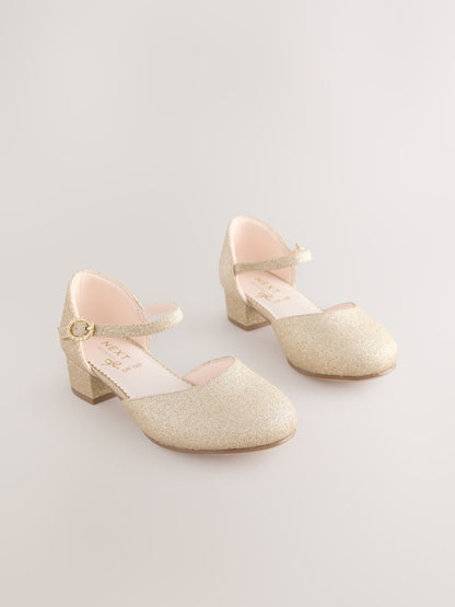Dsiney Kidz - Gold Glitter Standard Fit (F) Two Part Heeled Shoes image 1
