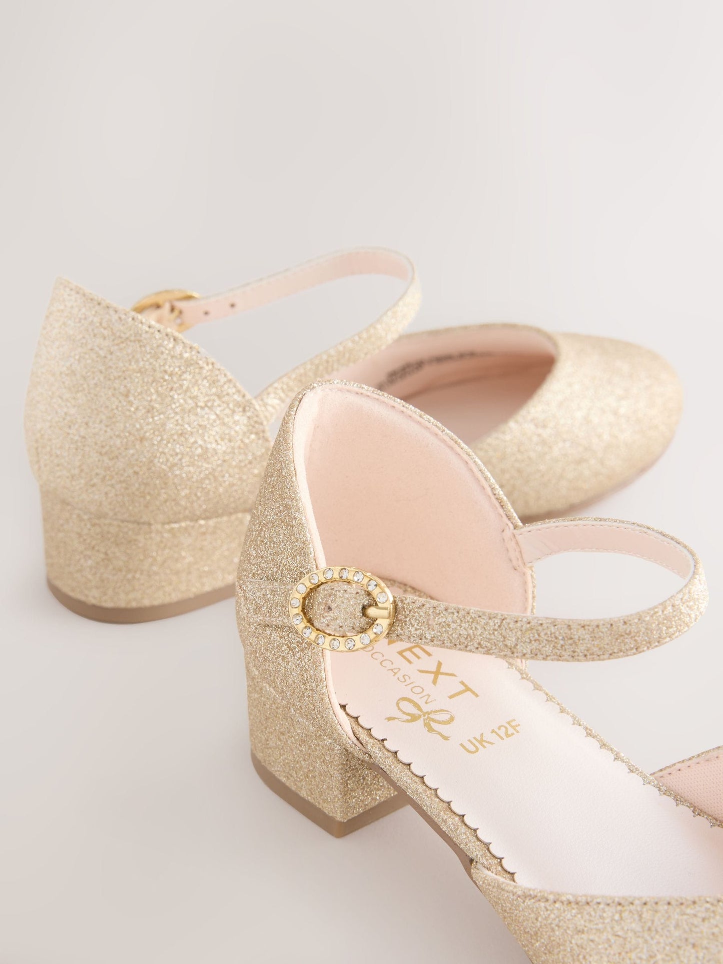 Dsiney Kidz - Gold Glitter Standard Fit (F) Two Part Heeled Shoes image 4