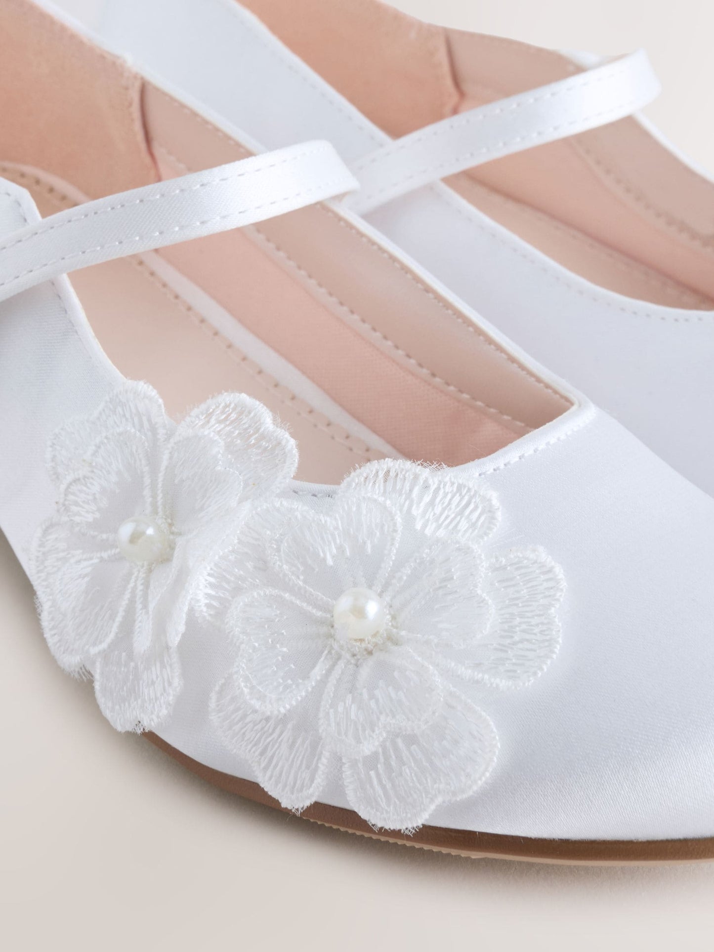 White Stain Resistant Embellished Heeled Mary Jane Occasion Shoes image 5